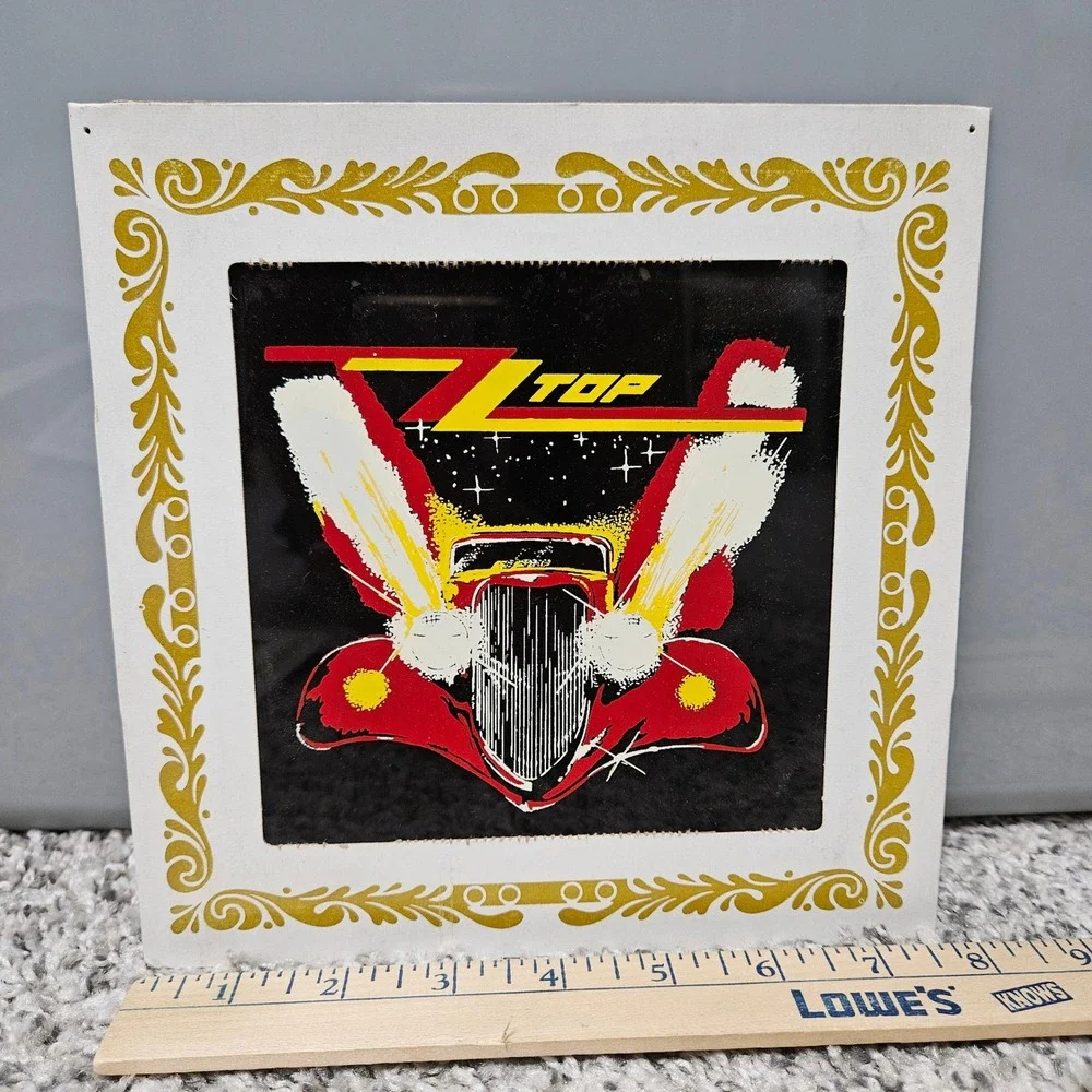 Vintage Carnival Prize 80s ZZ Top Mirror Unisex 6x6 White Eliminator Hot Rod Art